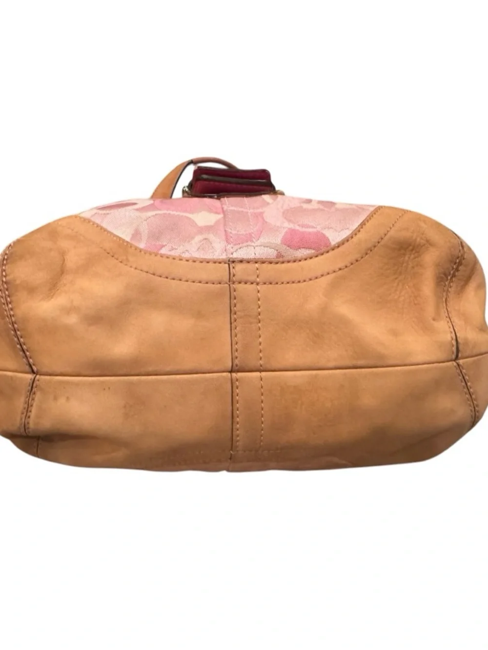 Vintage Coach Pink Soho Signature Optic Monogram Jacquard Buckle Shoulder Bag - Picture 6 of 12